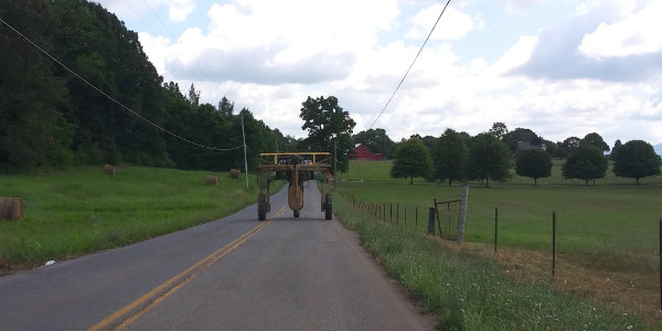country road farm equipment
