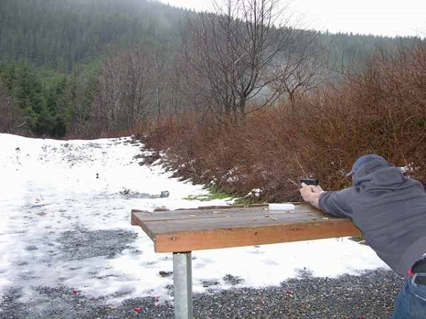 derik target practice at gun range