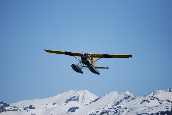 floatplane at mendenhall wetlands juneau alaska