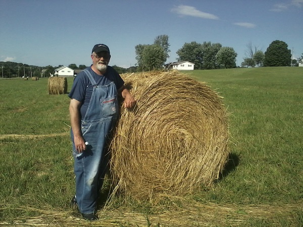 hubby with hay bale