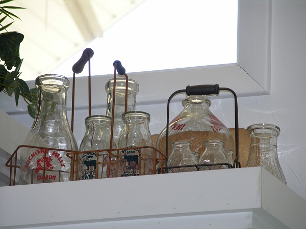 antique glass milk bottles