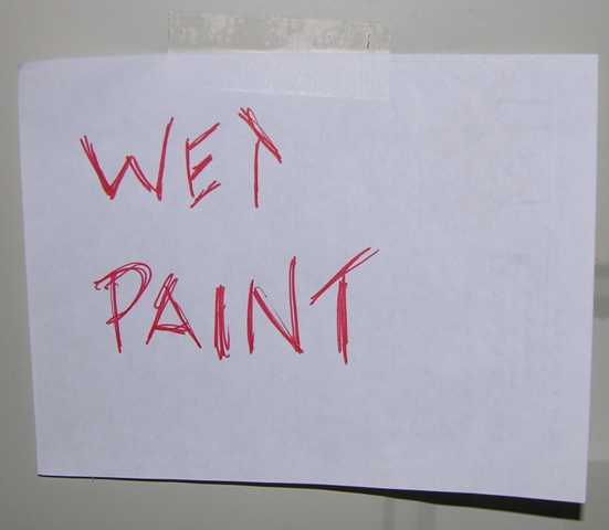 wet paint sign