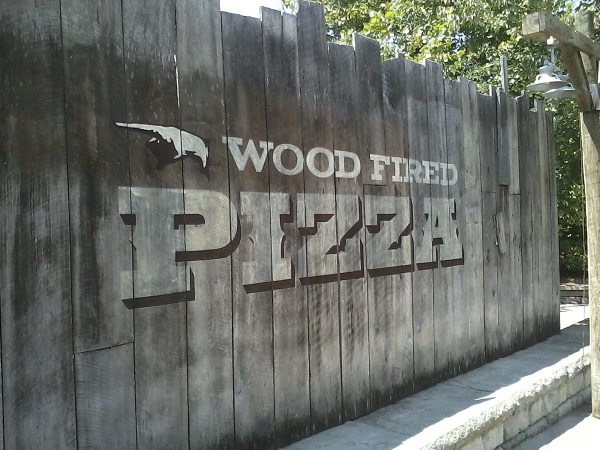 wood fired pizza sign